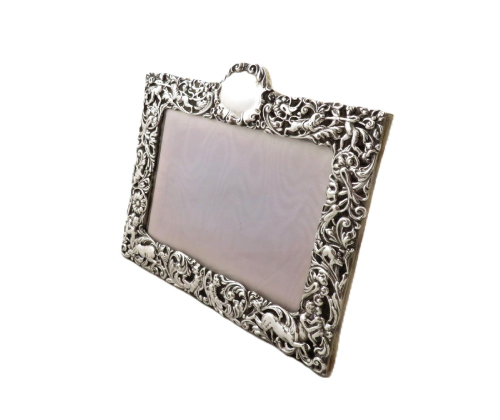 Antique Victorian Sterling Silver Landscape Frame 1898 View IX