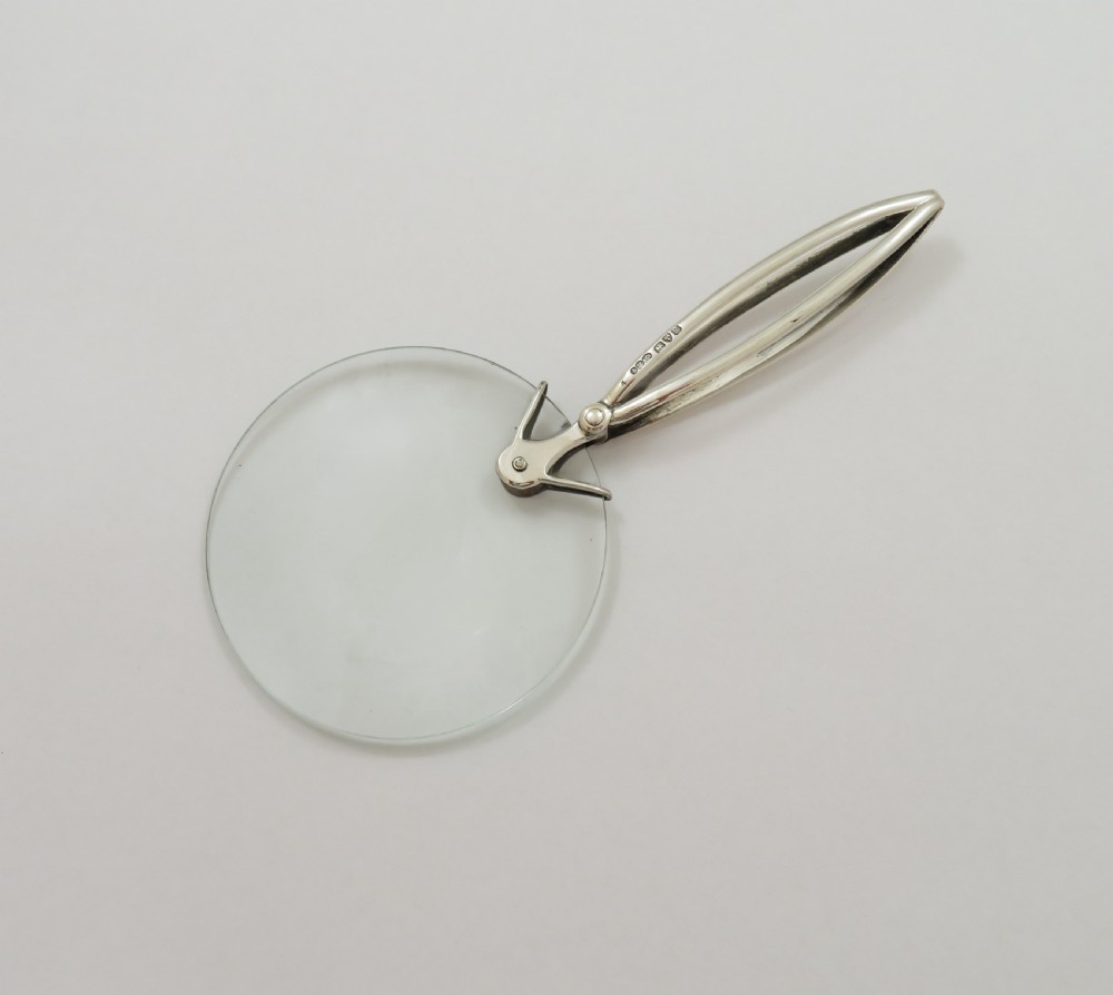 Antique Edwardian Sterling Silver Folding Magnifying Glass 1904 View VI