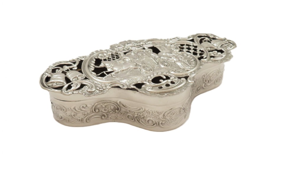 Antique Edwardian Sterling Silver Wedding / Marriage Box 1903 View III