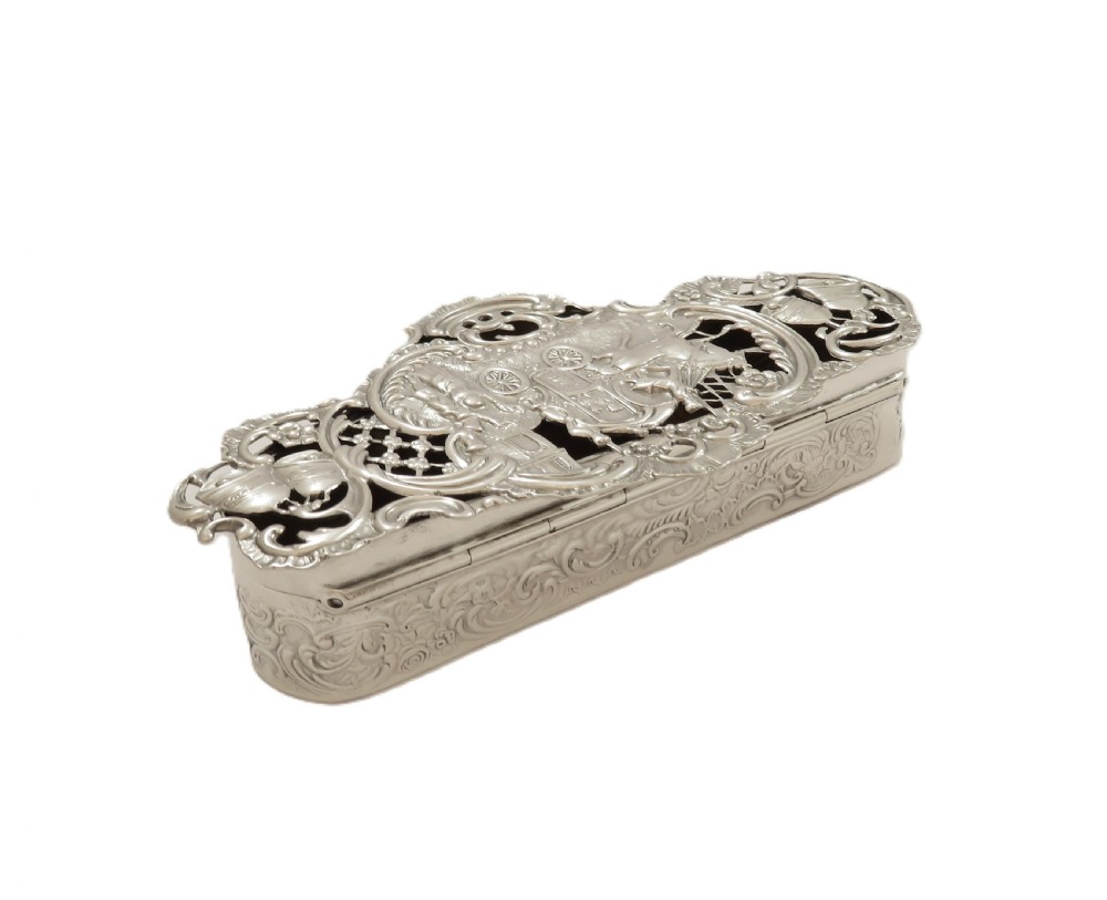 Antique Edwardian Sterling Silver Wedding / Marriage Box 1903 View V
