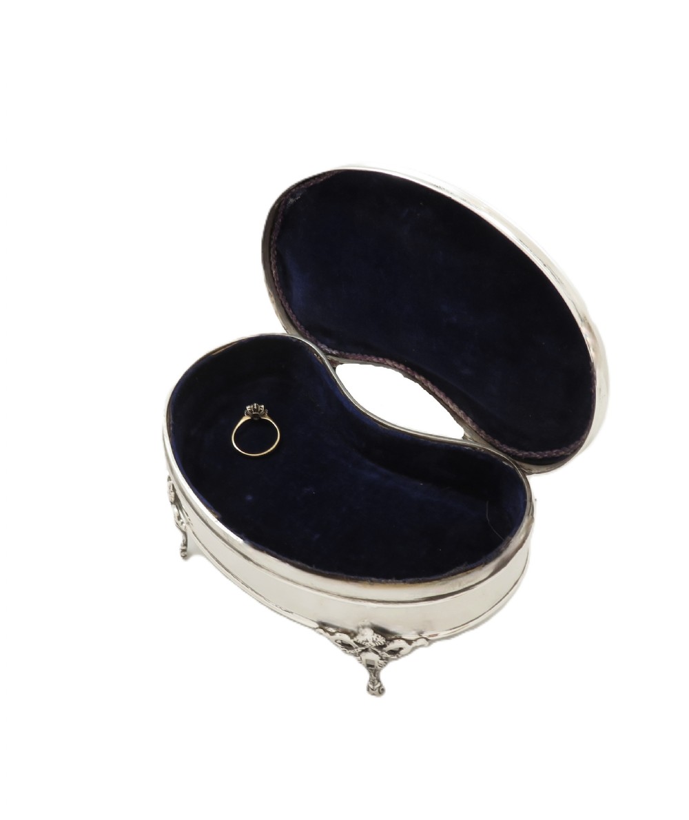 Antique George V Sterling Silver Trinket Box on Legs 1911 View II
