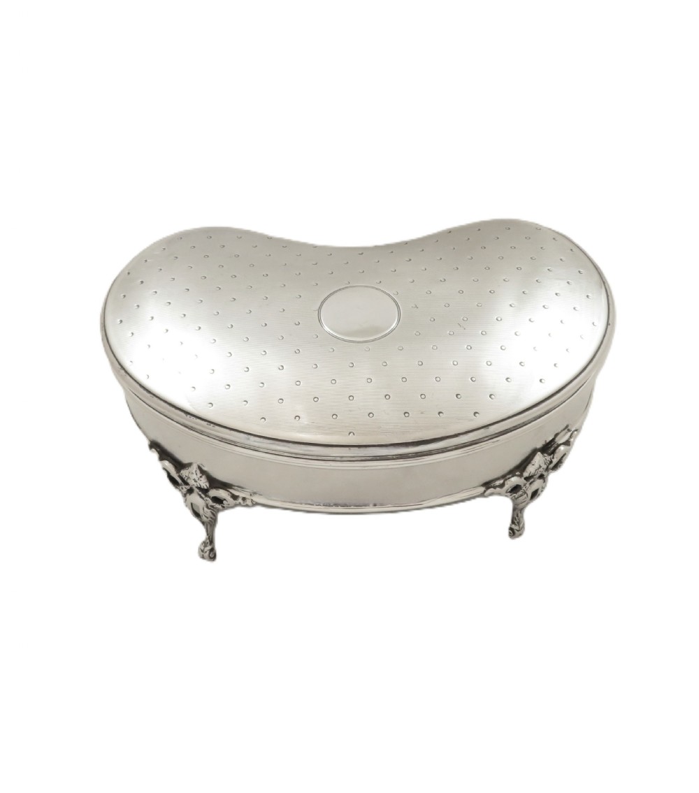 Antique George V Sterling Silver Trinket Box on Legs 1911 View IX