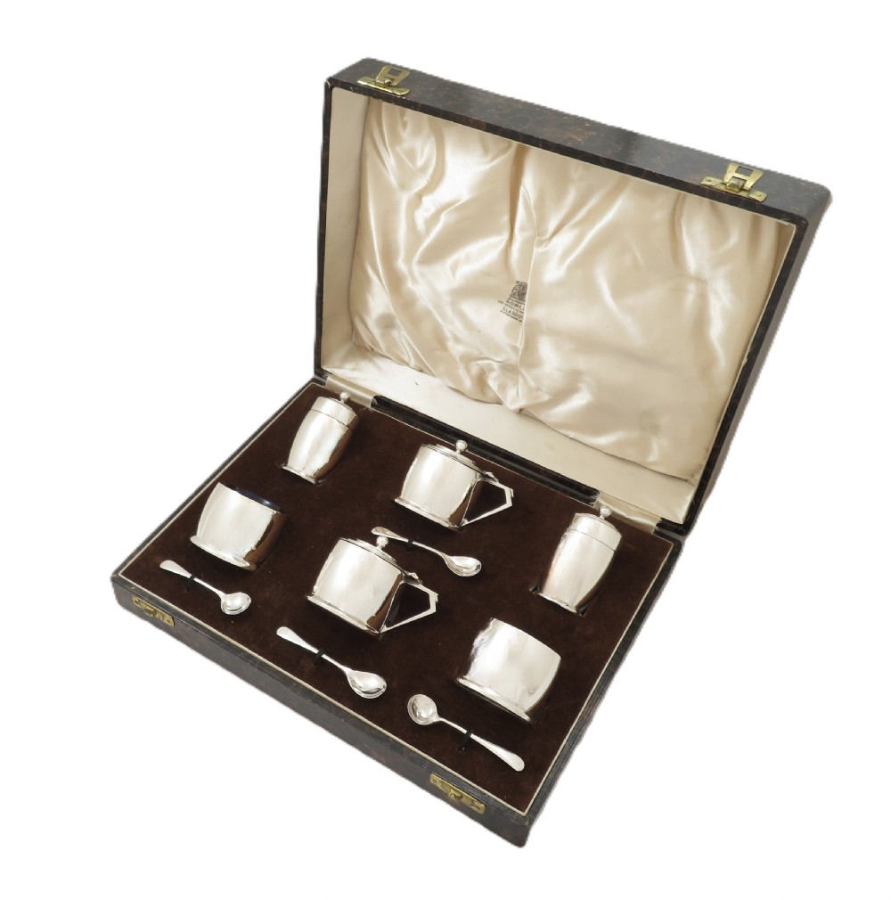 Antique Sterling Silver 6 Piece Cruet Set 1937 View XIII