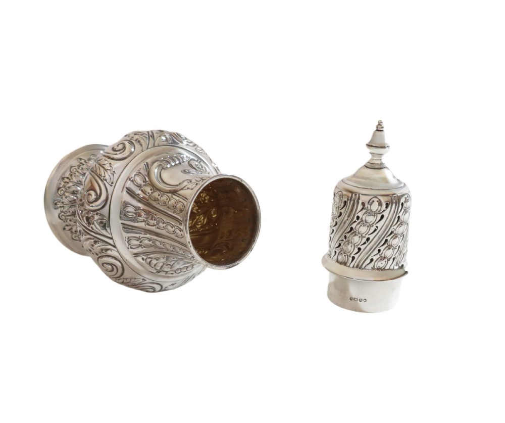 Antique Victorian Sterling Silver Sugar Shaker / Caster 1888 View III