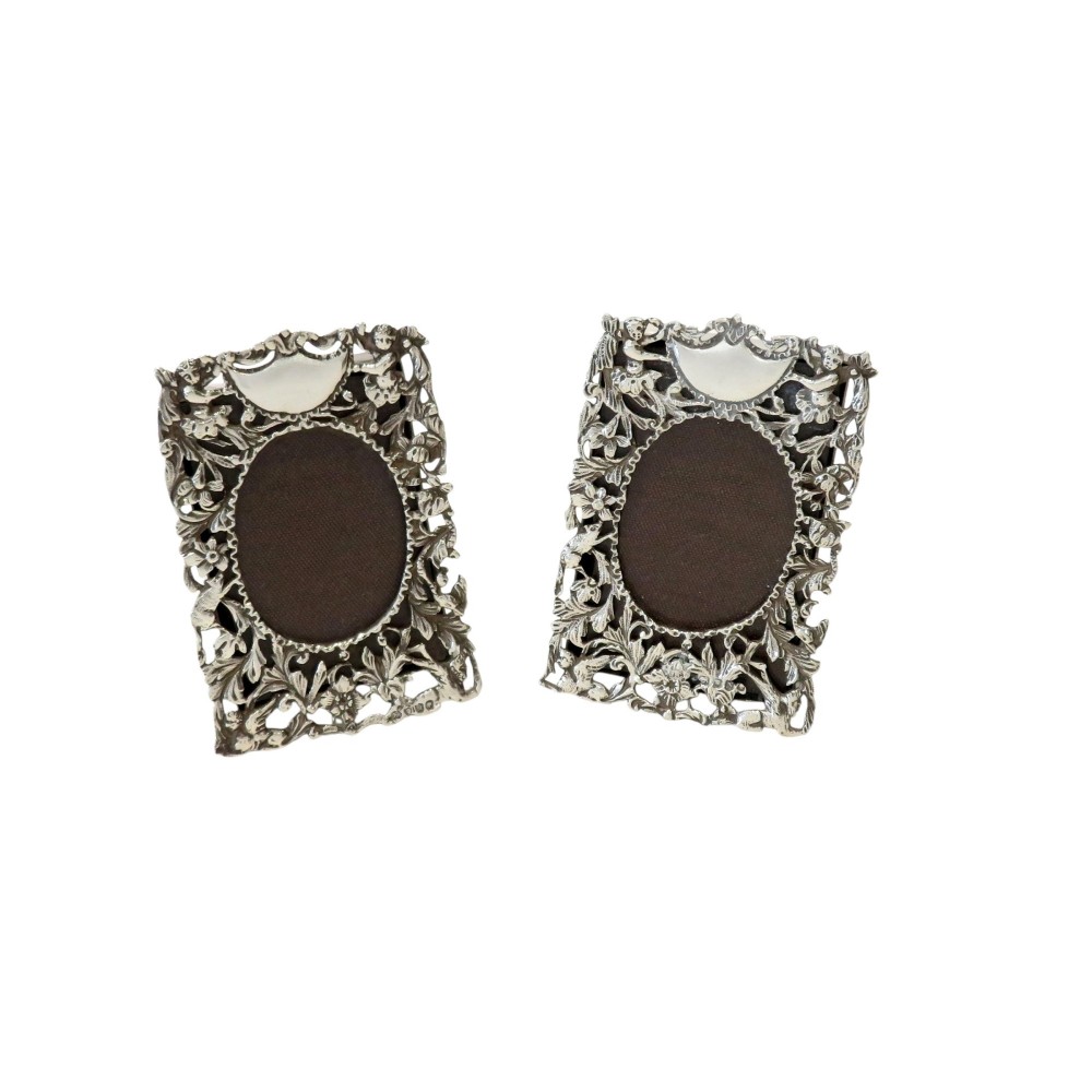 Pair of Antique Victorian Sterling Silver 3