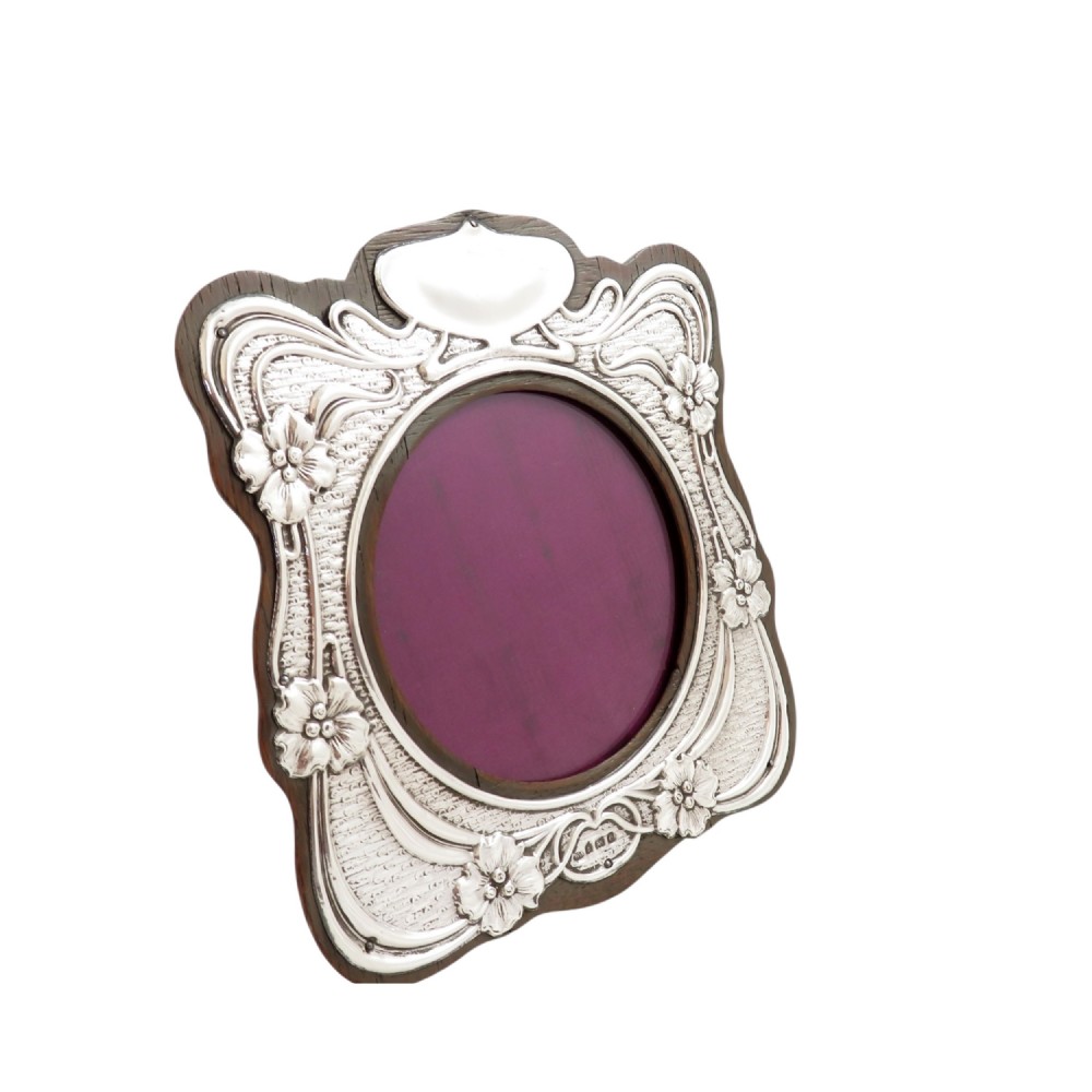 Antique Art Nouveau Sterling Silver Photo Frame 1904