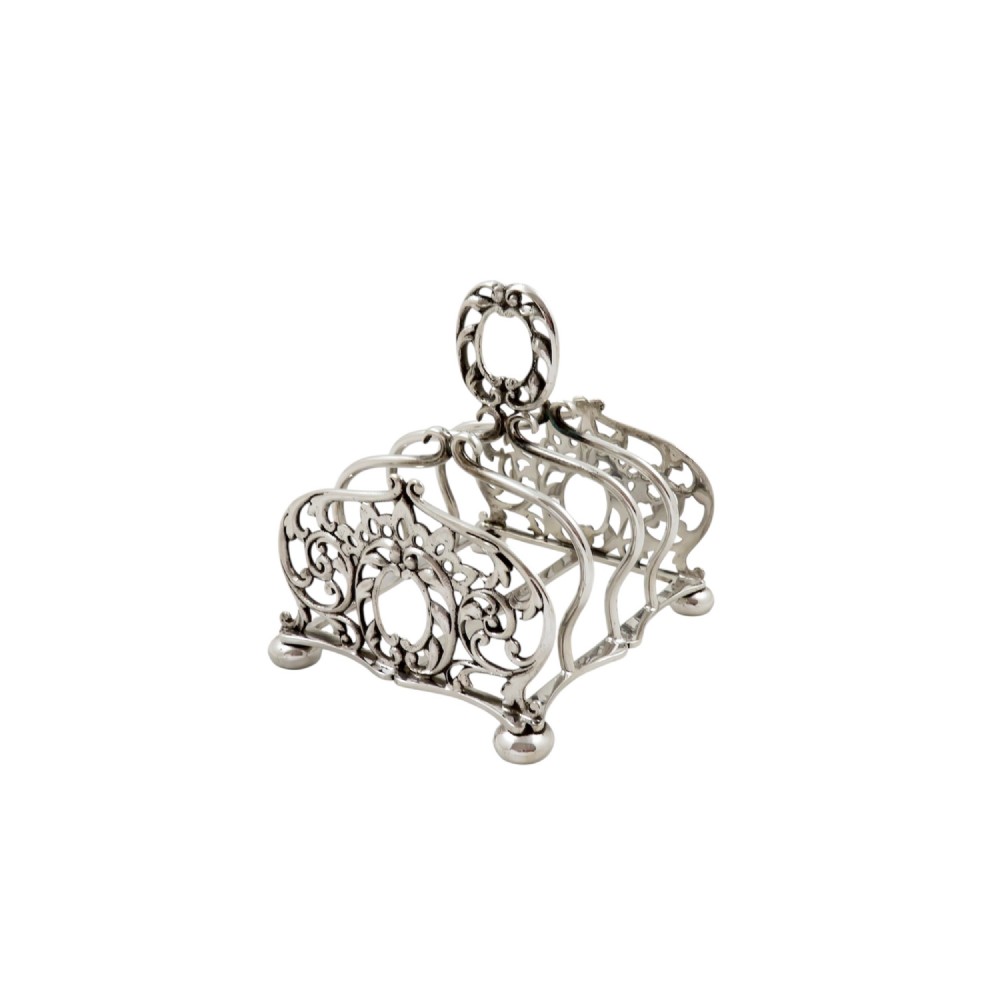 Antique Victorian Sterling Silver Toast Rack 1898