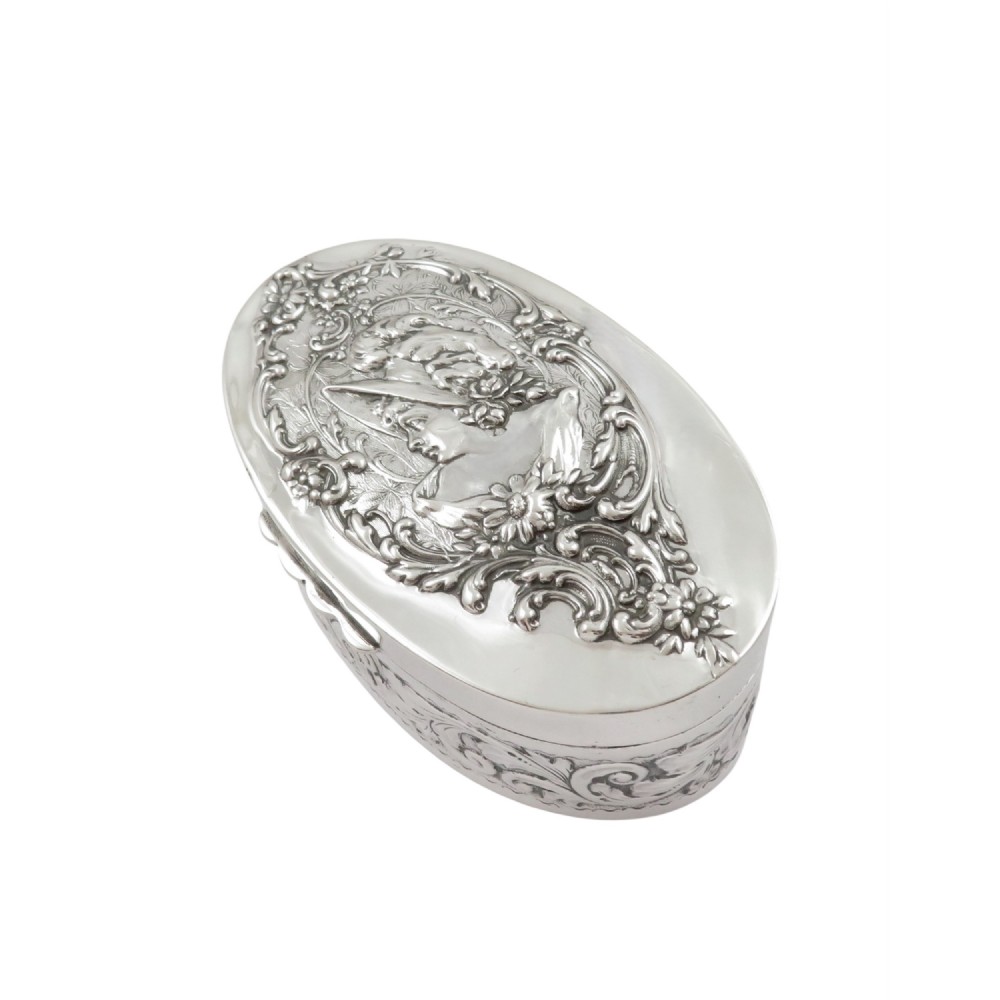Antique Edwardian Sterling Silver Trinket Box 1902
