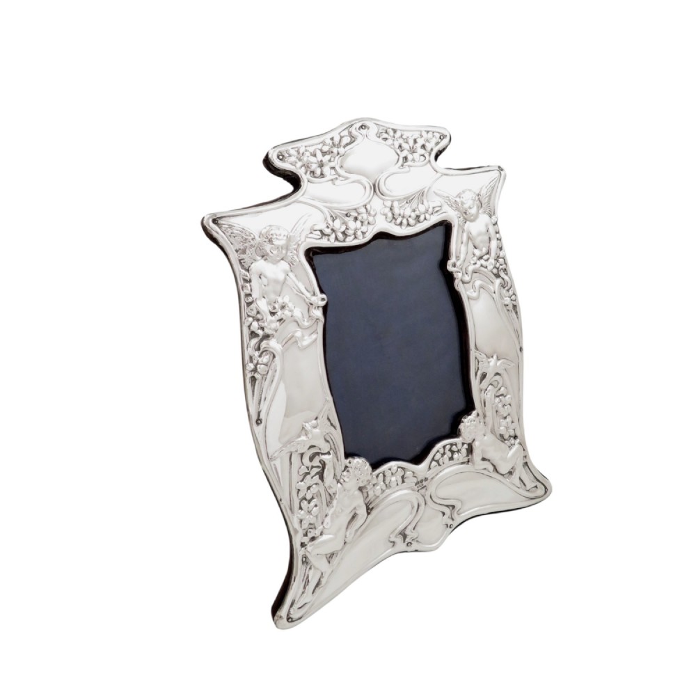 Antique Art Nouveau Sterling Silver Photo Frame 1906