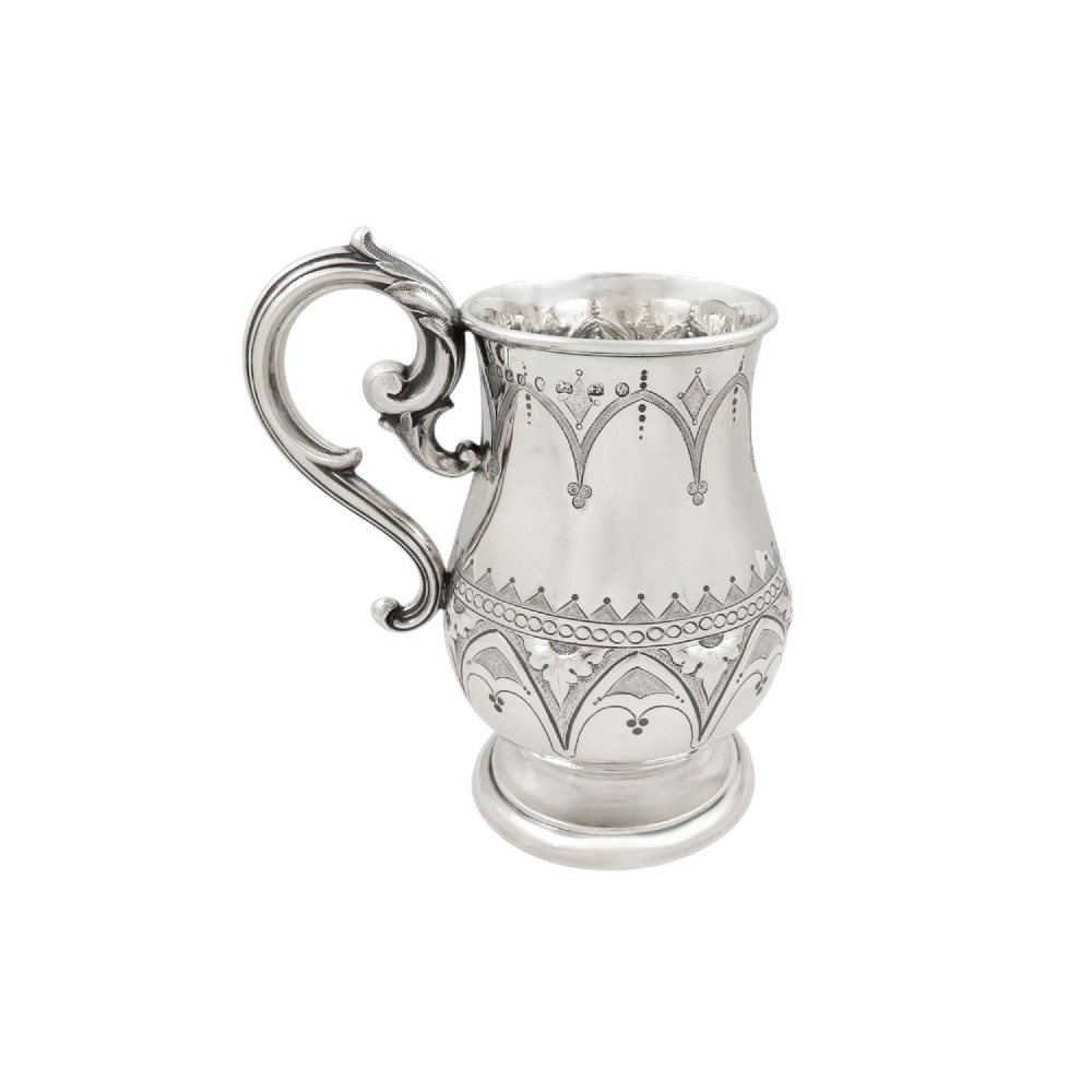 Antique Victorian Sterling Silver Pint Tankard / Mug 1874