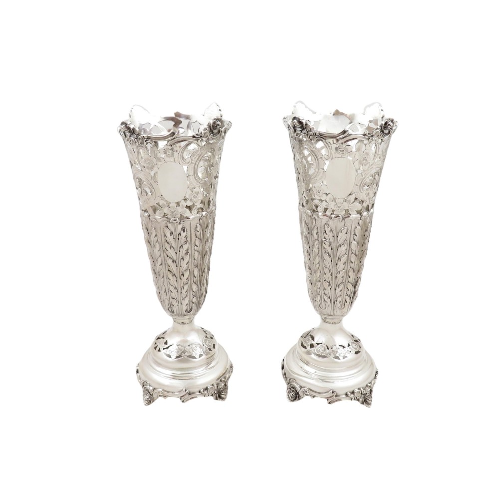 Pair of Antique Edwardian Sterling Silver 8