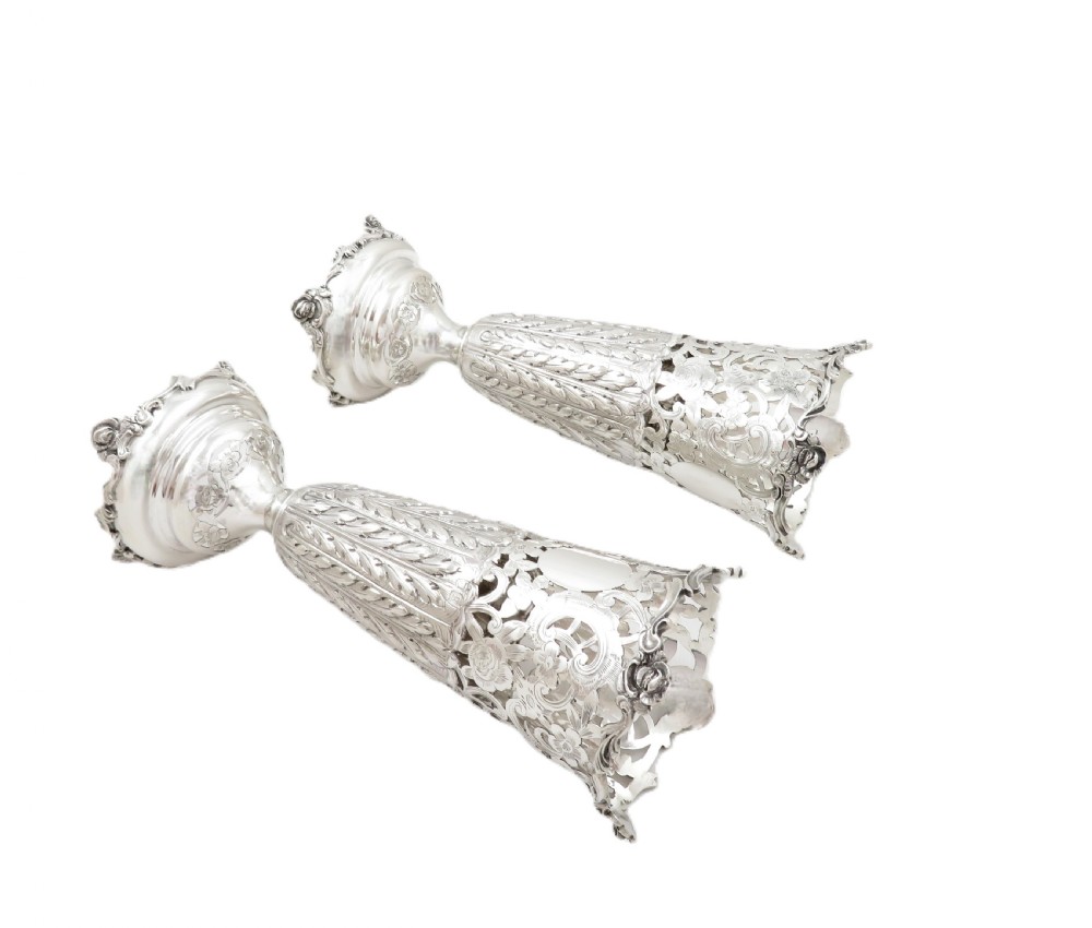 Pair of Antique Edwardian Sterling Silver 8