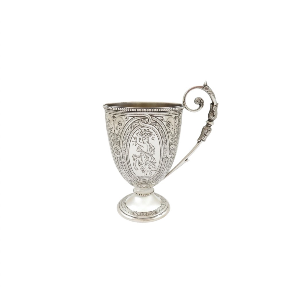 Antique Victorian Sterling Silver Christening Mug 1869