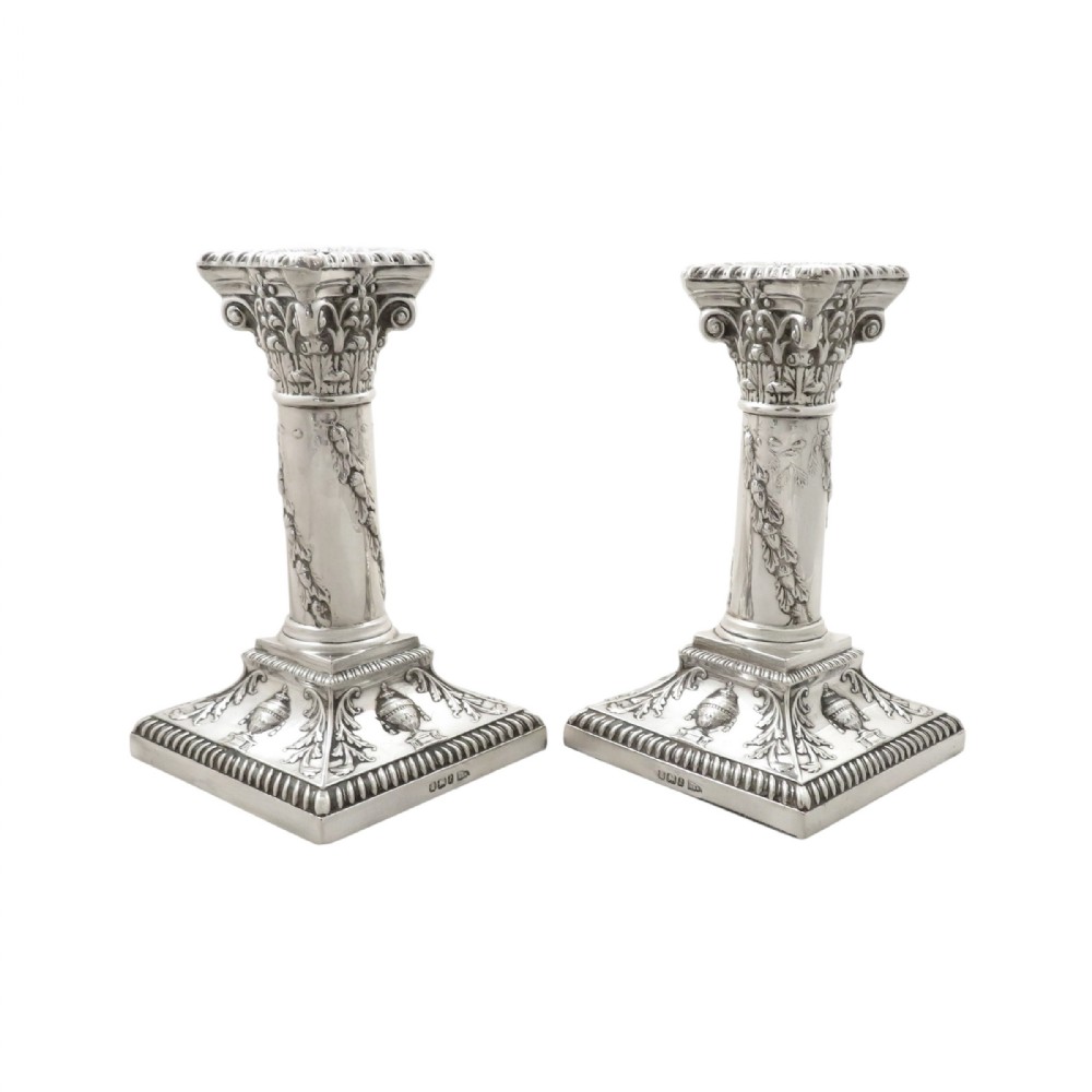 Pair of Antique Victorian Sterling Silver 6