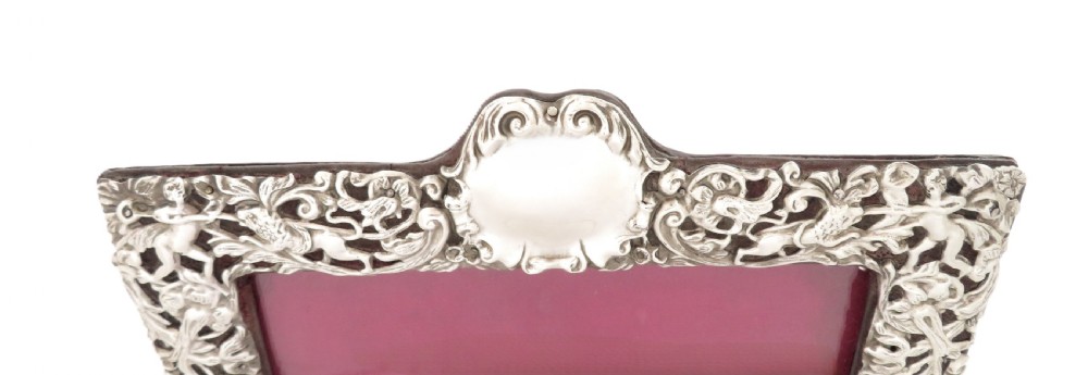 Antique Edwardian Sterling Silver Landscape Photo Frame 1901 View VI