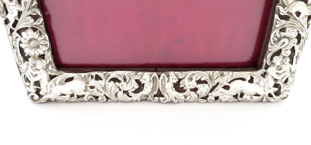 Antique Edwardian Sterling Silver Landscape Photo Frame 1901 View VII