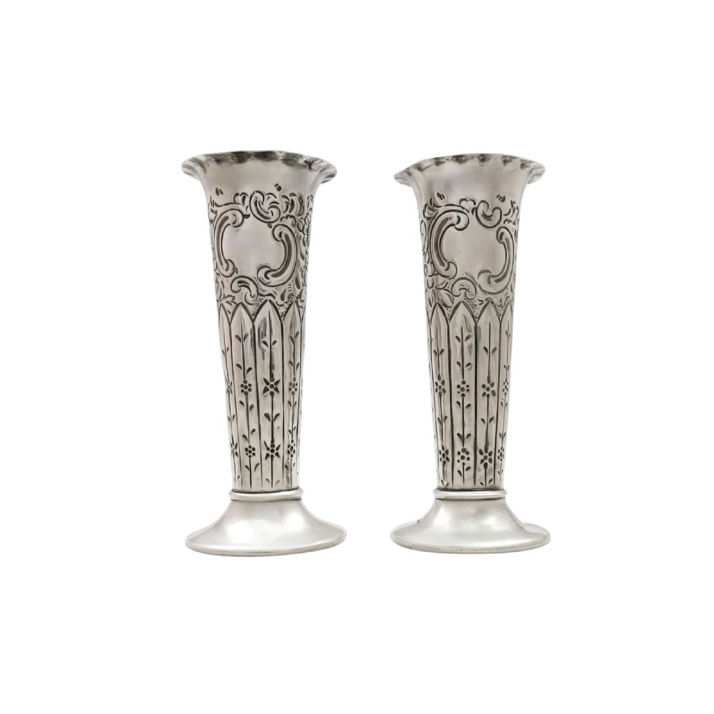 Pair of Antique Victorian Sterling Silver 4 1/2