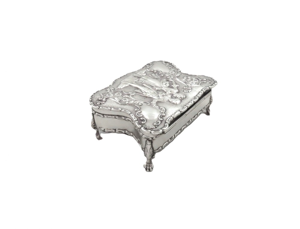 Antique Edwardian Sterling Silver Trinket Box 1908 View V