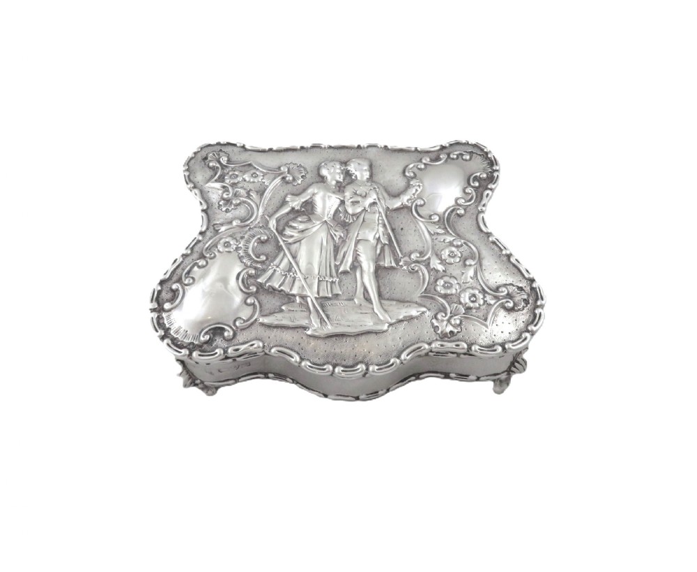 Antique Edwardian Sterling Silver Trinket Box 1908 View VI