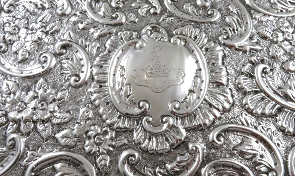 Antique Victorian Sterling Silver Desk Tidy / Stationery Box 1890 View X