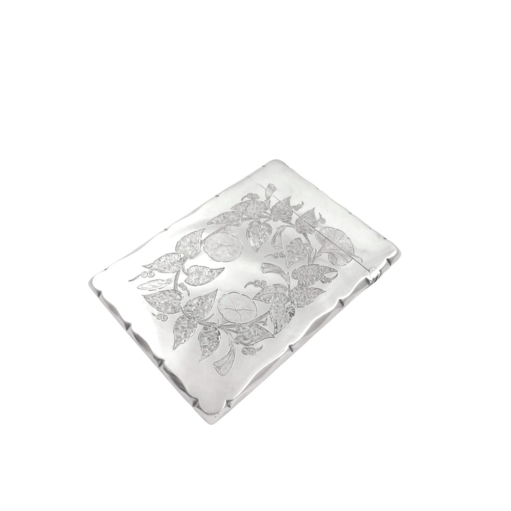 Antique Victorian Sterling Silver Card Case 1885