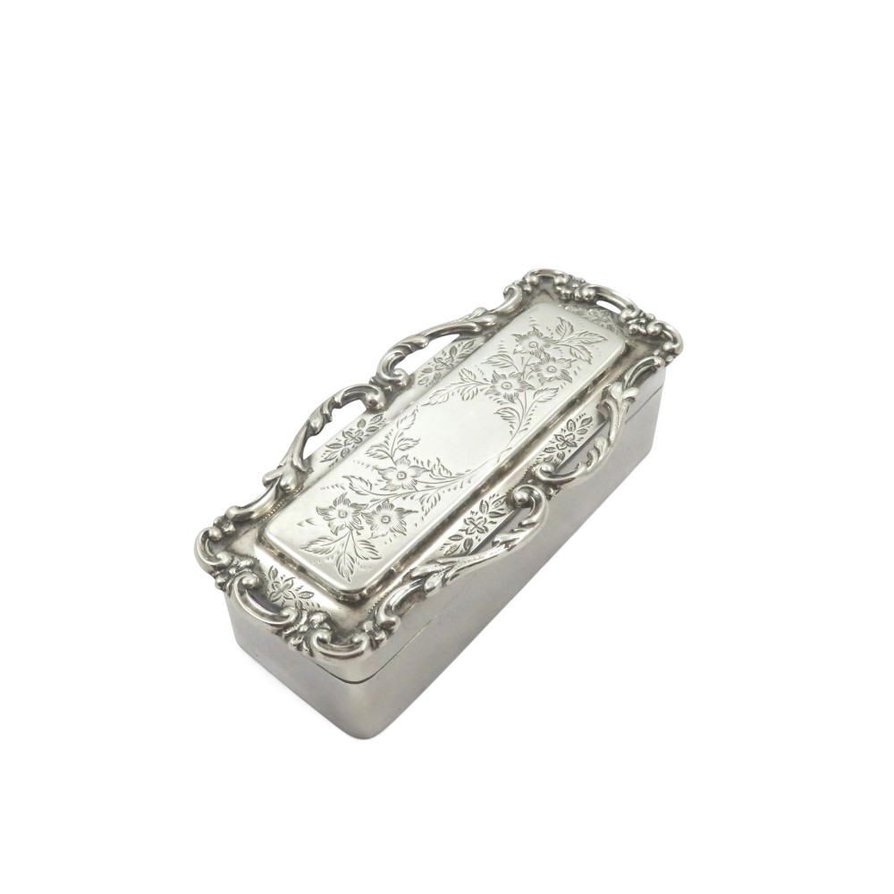Antique Edwardian Sterling Silver Trinket Box 1906
