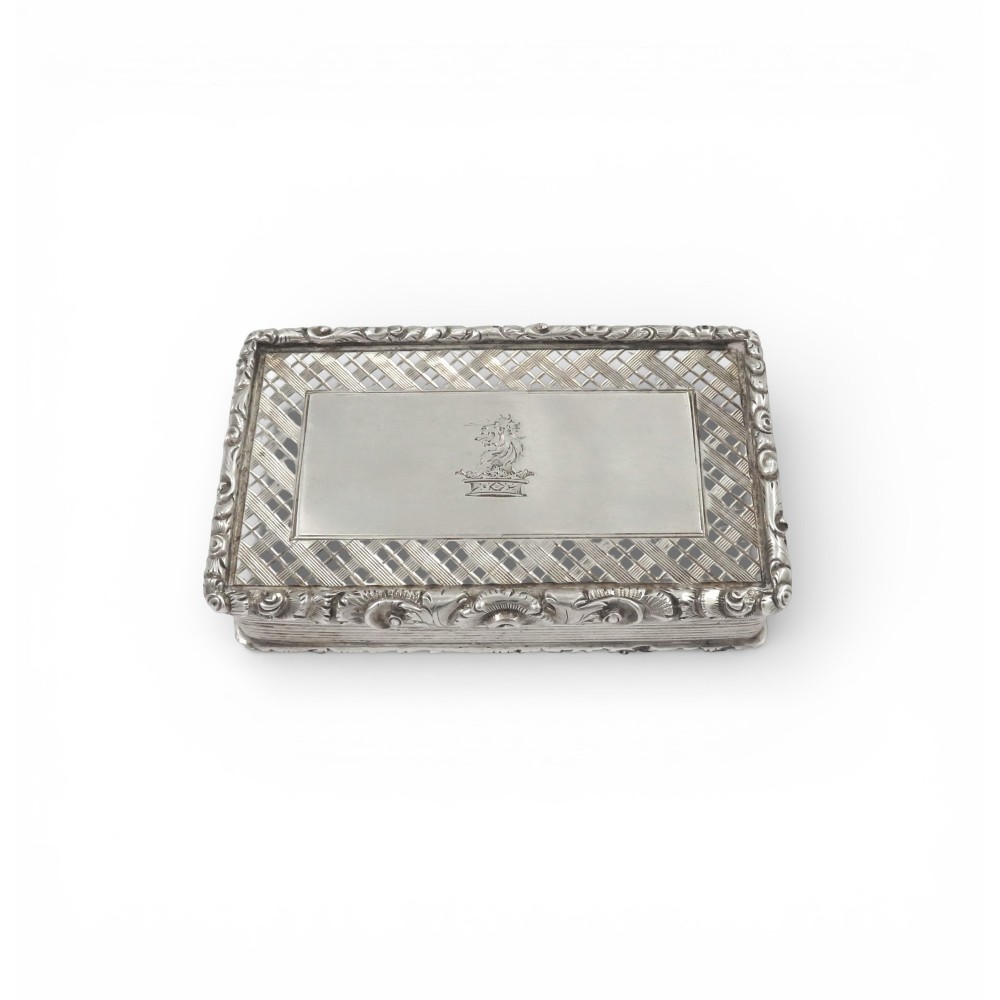 Antique Early Victorian Sterling Silver Snuff Box 1845