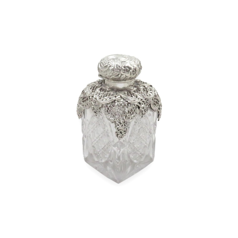 Antique Victorian Sterling Silver & Cut Glass 5 12