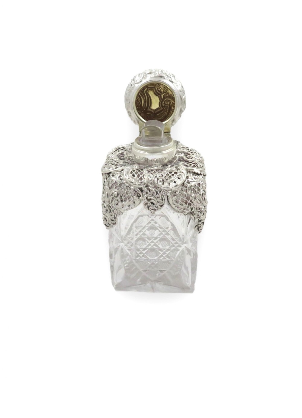 Antique Victorian Sterling Silver & Cut Glass 5 12