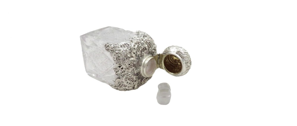 Antique Victorian Sterling Silver & Cut Glass 5 12