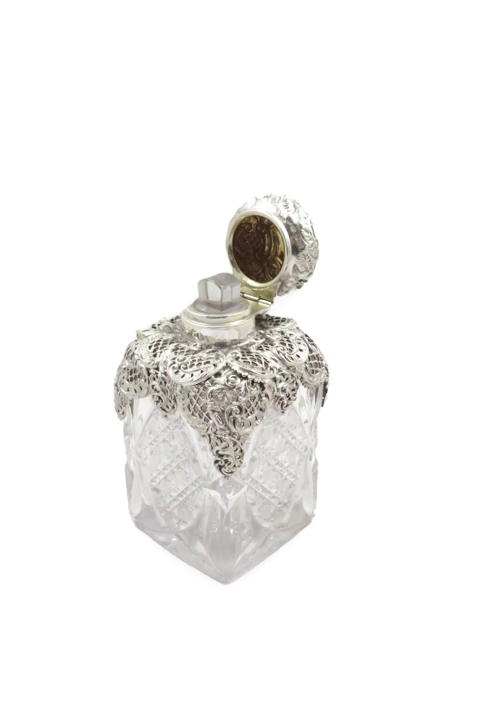 Antique Victorian Sterling Silver & Cut Glass 5 12