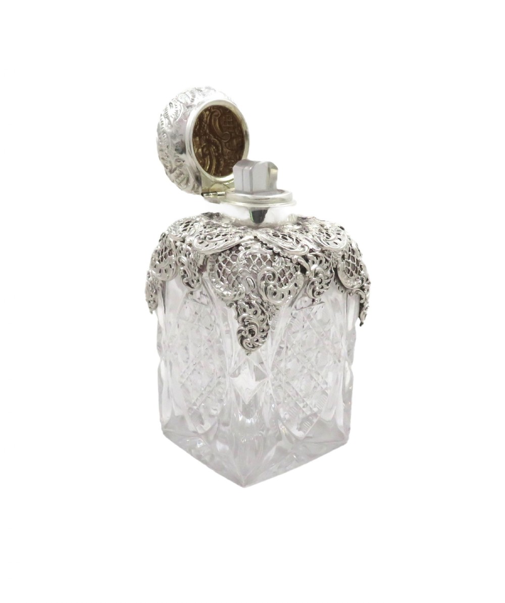 Antique Victorian Sterling Silver & Cut Glass 5 12