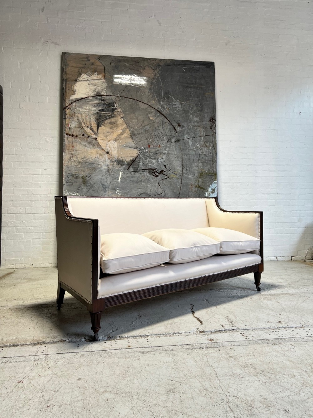 19thC Leather Country House Sofa - fully restored and to be dyed 