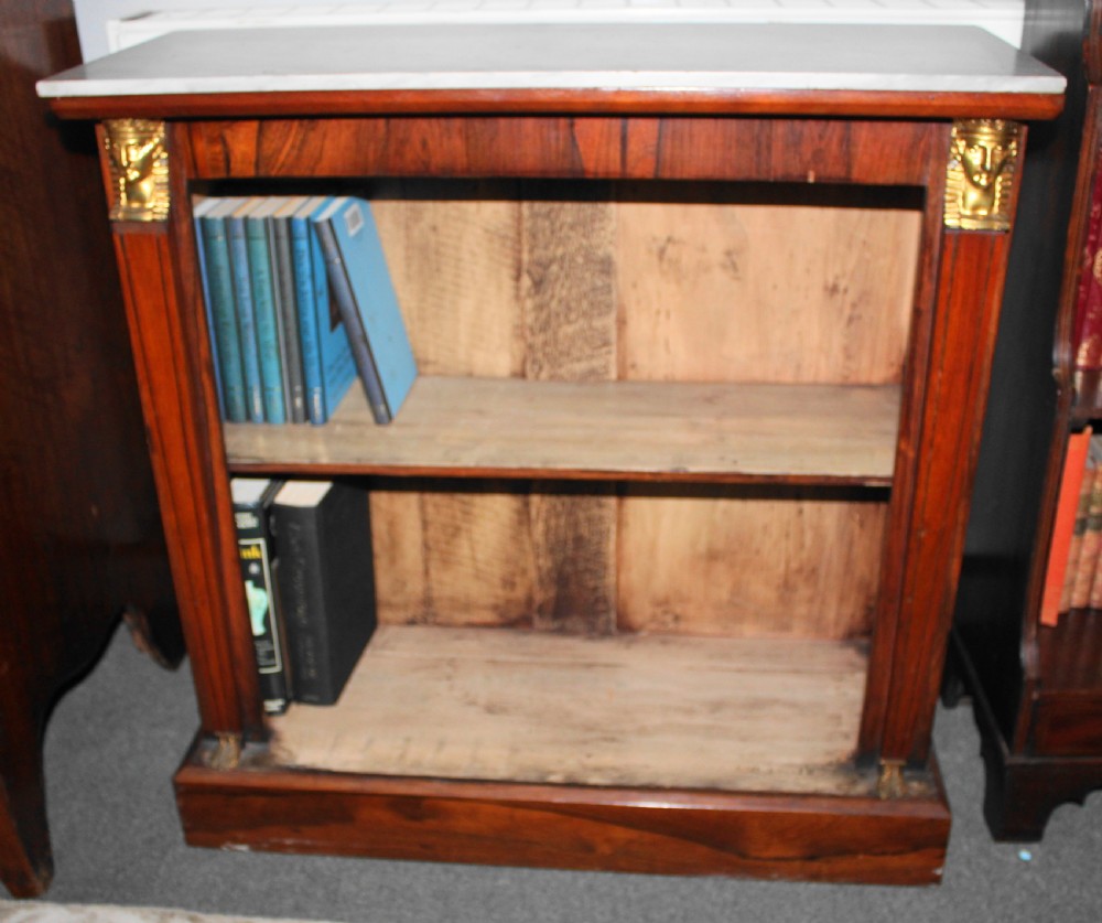 19th century rosewood open bookcase with marble top View IV