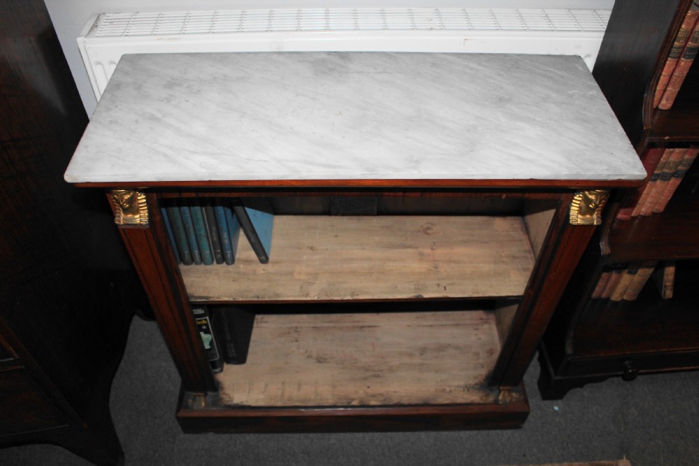 19th century rosewood open bookcase with marble top View VI