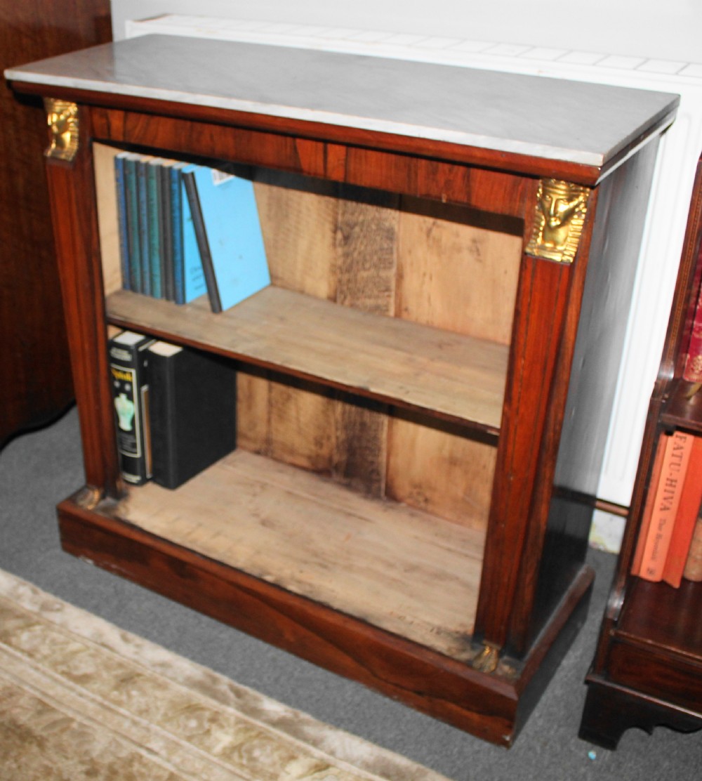 19th century rosewood open bookcase with marble top View VII