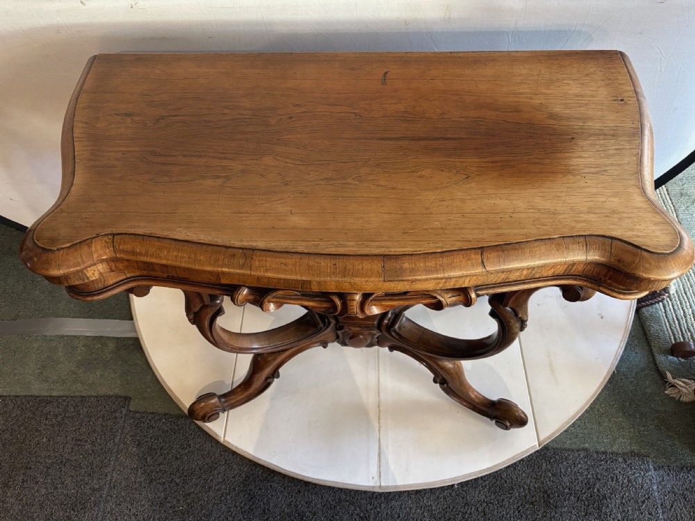 Early Victorian  Serpentine shaped rosewood card table View VII