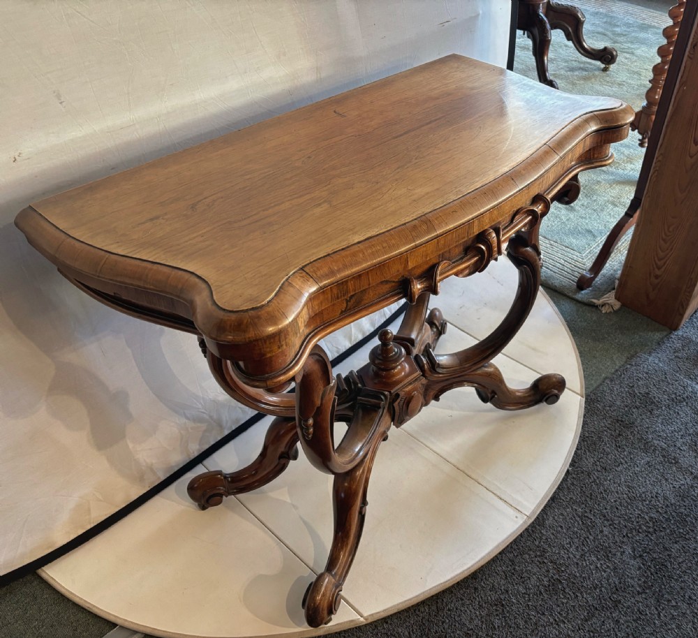 Early Victorian  Serpentine shaped rosewood card table View IX