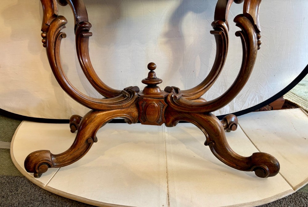 Early Victorian  Serpentine shaped rosewood card table View XII