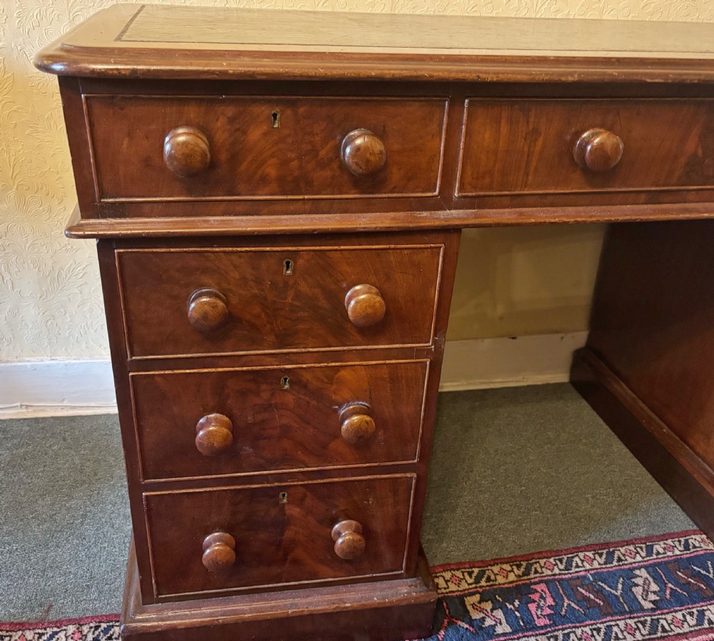 Victorian mahogany pedestal desk View V