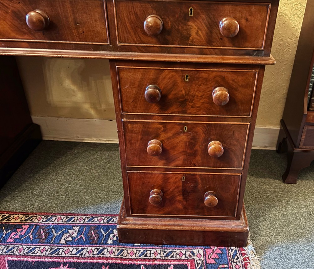 Victorian mahogany pedestal desk View VII
