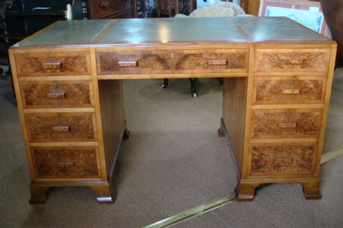 Walnut and Burr Walnut Desk