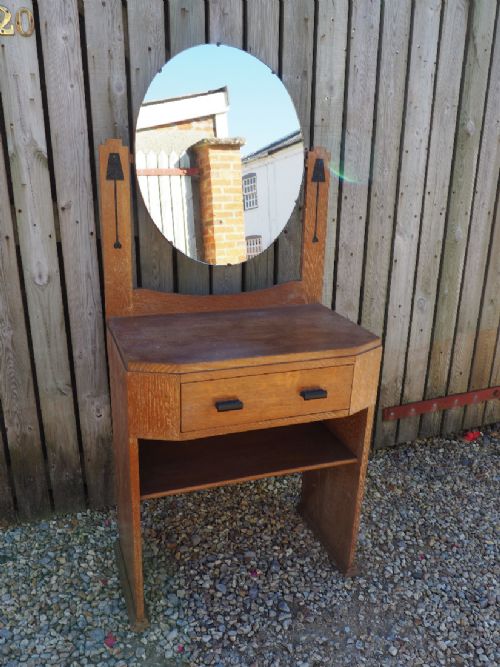Art Deco Limed Oak Dressing Table