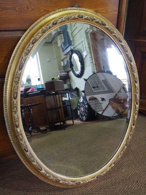 Large Victorian Oval Gilt Mirror