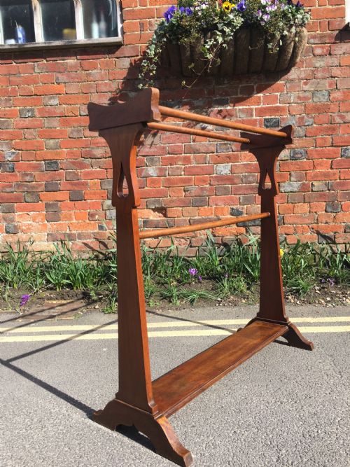 Large Victorian Mahogany Towel Rail