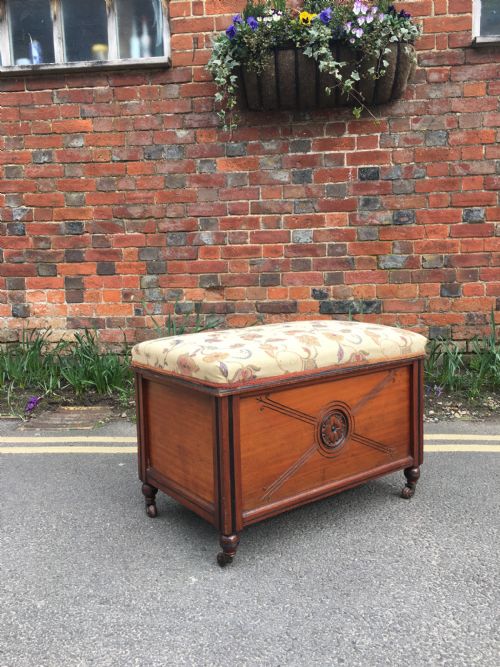Victorian Walnut Box Seat Stool