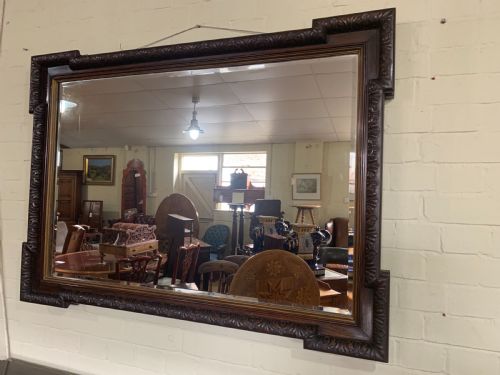 Victorian Carved Walnut Mirror