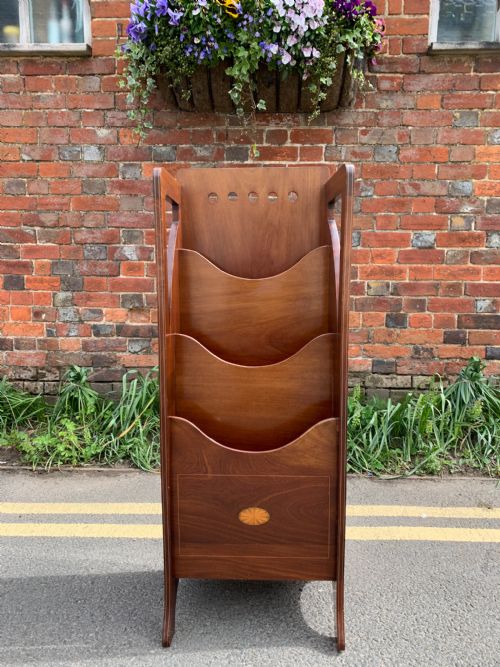 Inlaid Mahogany Magazine Rack