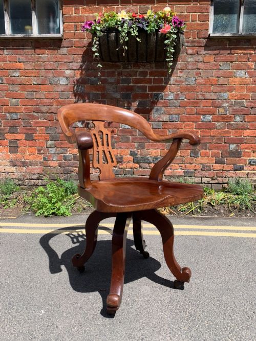 Victorian Mahogany Revolving Desk Chair