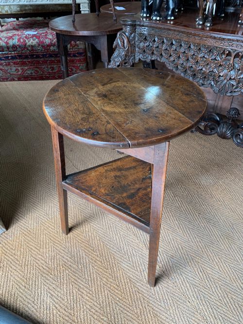 Small Antique Oak Cricket Table